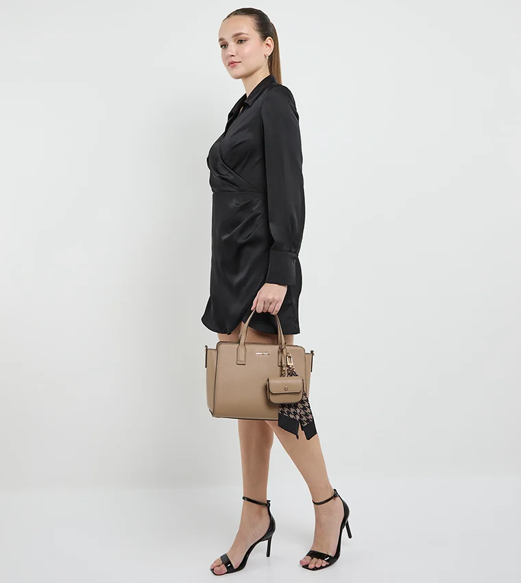 آن كلاين Anne Klein Textured Scarf Detail Satchel Bag